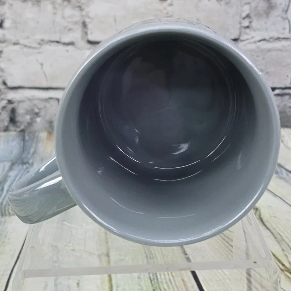 Dunkin Donuts Mug‎ 2014 Snowflake Pearlescent Gray Ceramic Holiday Coffee Cup
